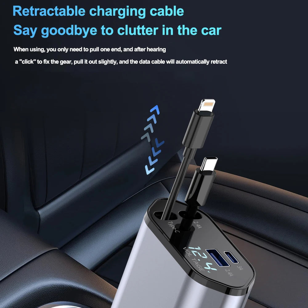 4-in-1 Wired Car Charger