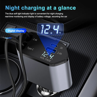 4-in-1 Wired Car Charger